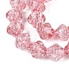 Transparent Crackle Glass Beads Strands GLAA-Q115-04A-07-3