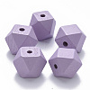 Painted Natural Wood Beads WOOD-Q040-020B-A04-1