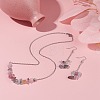 Natural Fluorite Chips Beaded Jewelry Set SJEW-JS01231-02-2