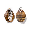 Natural Tiger Eye Pendants G-H279-06B-P-2