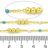 Brass Enamel Round Beaded Link Chain CHC-G022-07G-18-2