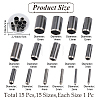 18Pcs Stainless Steel Leather Belt End Punch Cutter TOOL-CL0001-05-3