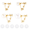 24Pcs 4 Styles 316 Surgical Stainless Steel Clip-on Earring Converters Findings STAS-SC0010-35G-6