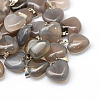 Heart Natural Grey Agate Pendants G-Q371-04-1