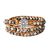 Natural Map Stone Beads Wrap Bracelets WG9B6C1-01-5