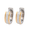 Sand Flash 304 Stainless Steel Hoop Earrings for Women EJEW-M001-23GP-6