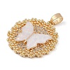 Brass Micro Pave Clear Cubic Zirconia Pendants ZIRC-M001-11G-2