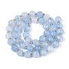 Ombre Effect Dyed Transparent Crackle Glass Beads Strands GLAA-Q111-8MM-01-3