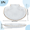1Pc Ocean Series Transparent Gold Rim Glass Jewelry Plates AJEW-SC0002-79C-2