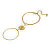 304 Stainless Steel Spiral Sun Double Layer Hand Chain Finger Ring Bracelets for Women BN7044-5