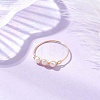 Round Natural Cultured Freshwater Pearl Finger Rings RJEW-JR00851-01-2