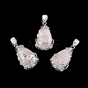 Natural Rose Quartz Pendants G-P393-P05-1