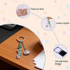 1Pc Gemstone Chip with 201 Stainless Steel Charm Keychains KEYC-CO0001-01B-4
