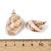 Electroplate Natural Spiral Shell Pendants SSHEL-N042-07-3