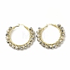 Natural Dalmatian Jasper Beaded Hoop Earrings for Women EJEW-C003-03O-RS-1