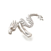 Brass Clear Cubic Zirconia Cuff Earrings EJEW-Q025-01A-P-2