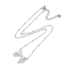 304 Stainless Steel Crystal Rhinestone Satellite Chain Bowknot Pendant Necklaces for Women NJEW-C055-10P-3