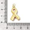 October Breast Cancer Pink Awareness Ribbon Brass Enamel Pendants LS-KK-S517-04H-G-3
