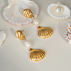 Stainless Steel Shell Shape Dangle Stud Earrings HG2493-3