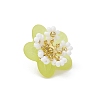 Glass Seed Beaded Flower Pendants PALLOY-MZ01128-03-3