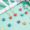 Printed Natural Wooden Beads WOOD-FH0001-54-5