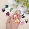 9Pcs 9 Style Dog Paw Print Food Grade Eco-Friendly Silicone Beads SIL-CA0002-80-4