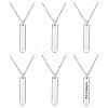 6Pcs 304 Stainless Steel Pendant Necklace NJEW-CA0001-20P-1