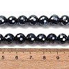 Electroplated Natural Agate Beads Strands G-B191-A07-8mm-18-5