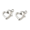 Heart Brass Lobster Claw Clasps KK-H523-06P-1