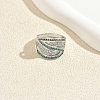 Brass Micro Pave Cubic Zirconia Finger Rings BK2571-4-1
