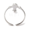 304 Stainless Steel Enamel Open Cuff Rings for Women RJEW-F166-54P-02-3