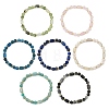 Natural Gemstone & Brass Beaded Stretch Bracelets for Women Men BJEW-JB13826-2