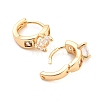 Brass with Cubic Zirconia Hoop Earrings EJEW-G363-08KCG-2