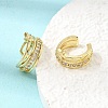 Brass Micro Pave Cubic Zirconia Cuff Earrings for Women CU-CBAE7DF-30G-3