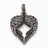 Antique Silver Plated 304 Stainless Steel Rhinestone Pendants STAS-M202-12A-1