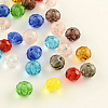 Faceted Rondelle Transparent Glass Beads GLAA-R152-10mm-M1-1