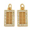 Brass Micro Pave Clear Cubic Zirconia Charms KK-F941-12G-1