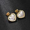 Brass Cubic Zirconia Stud Earrings for Women EJEW-F418-09G-1