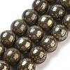 Natural Pyrite Round Beads Strands G-F197-10-8mm-1