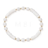 Natural White Shell & Malaysia Jade Beaded Stretch Bracelets for Women BJEW-JB13144-2