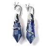 Dyed Natural Lapis Lazuli Faceted Pointed Bullet Big Pendants G-L524-19P-12-1