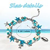 Synthetic Turquoise Beads Multi-strand Anklet AJEW-SW00008-7