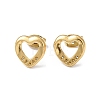 Ion Plating(IP) 304 Stainless Steel Hollow Out Heart Stud Earring Finding EJEW-I285-08G-1