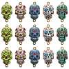 25Pcs 5 Styles Cinco de Mayo Sugar Skull Alloy Enamel Connector Charms ENAM-CJ0003-53-1