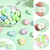 35Pcs Printed Opaque Acrylic Beads RESI-PA0001-51-6
