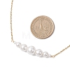 Shell Pearl Graduated Round Beaded Pendant 304 Stainless Steel Cable Chain Necklaces for Women NJEW-JN05748-3