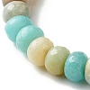 Reiki Natural Amazonite & Wenge Wood Beads Stretch Bracelet BJEW-JB06896-01-5