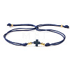 Adjustable Brass & Acrylic Beads Slider Bracelets NV0249-5-1