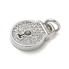 Rack Plating Brass Micro Pave Cubic Zirconia Pendants KK-K392-43P-2