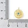 Flat Round Rack Plating Brass Micro Pave Cubic Zirconia Pendants Charms KK-S396-23-3